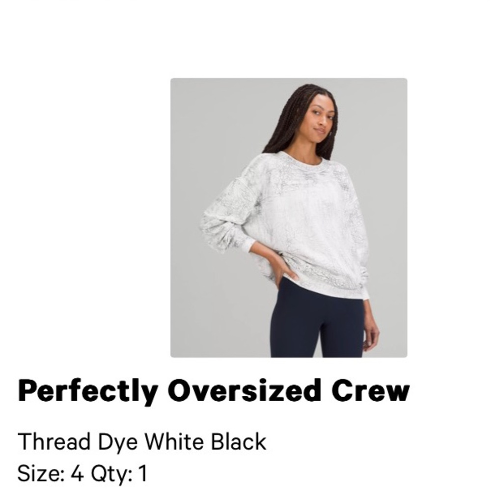 Lululemon size 4 perfectly oversized crew